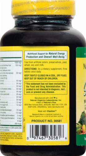 Natures Plus Source of Life Tablets 90 Count Perspective: left
