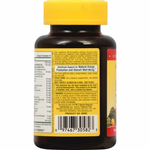 Natures Plus  Source of Life® Multi-Vitamin and Mineral Supplement Perspective: left