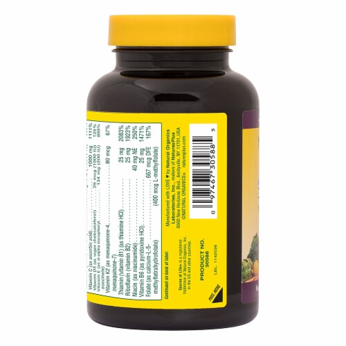 Natures Plus Source of Life® Multi-Vitamin and Mineral No Iron Supplement Perspective: left