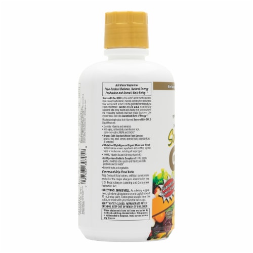 Nature's Plus Source of Life Gold Liquid Multi-Vitamin Perspective: left