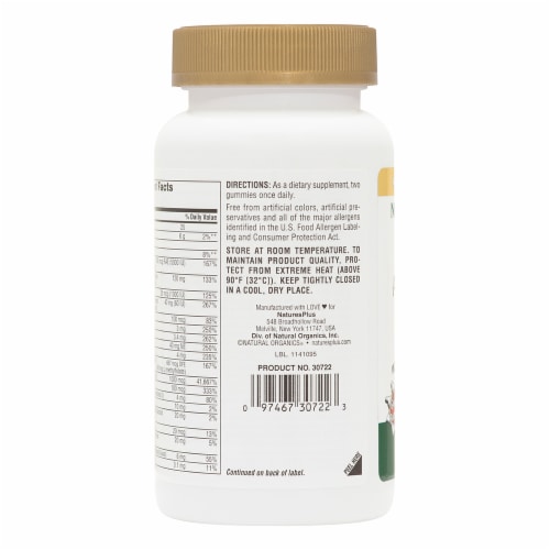 Natures Plus Source Of Life Gold Adult Multi-vitamin Gummies Perspective: left