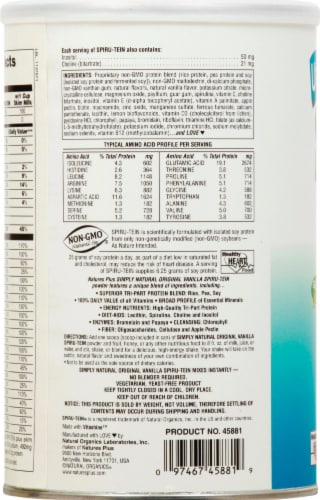 Natures Plus Spiru-Tein Vanilla Shake Perspective: left