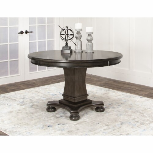 Sunset Trading 48  Round Vegas Dining and Poker Table | Reversible Game Top | Gray Wood Perspective: left