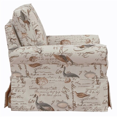 Sunset Trading Horizon Box Cushion Chair Slipcover - Bird Script Perspective: left