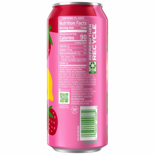 Lipton Fusions Lemonade Iced Tea Strawberry Lemonade Perspective: left
