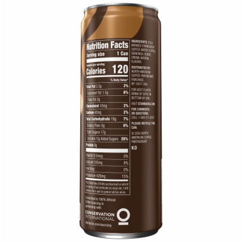Starbucks® Premium Vanilla Sweet Cream Cold Brew Iced Coffee Can Perspective: left