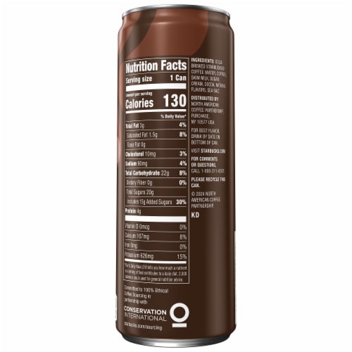 Starbucks® Premium Chocolate Cream Cold Brew Iced Coffee Can Perspective: left