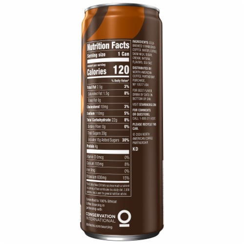 Starbucks® Premium Salted Caramel Cream Cold Brew Iced Coffee Can Perspective: left