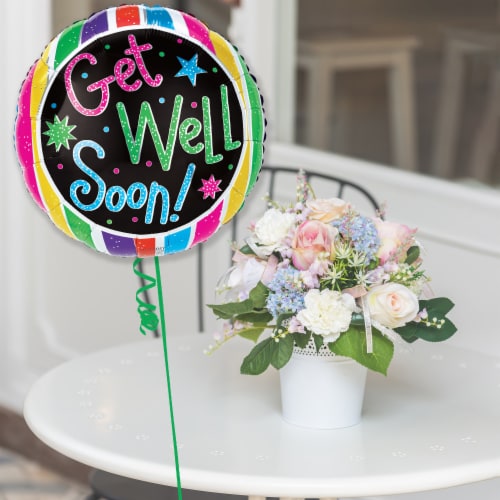 GET WELL! Helium Filled Balloon Perspective: left