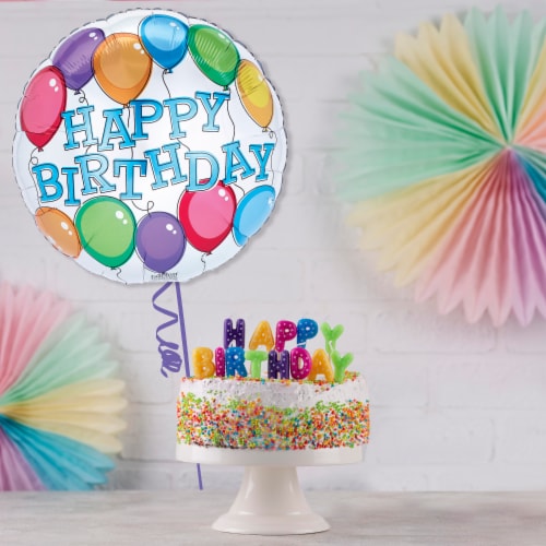 HAPPY BIRTHDAY Helium Filled Balloon Perspective: left