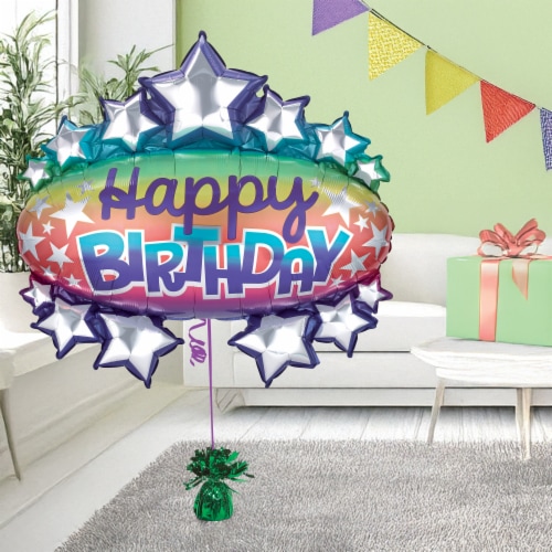 Birthday Marquee Helium Filled Balloon Perspective: left