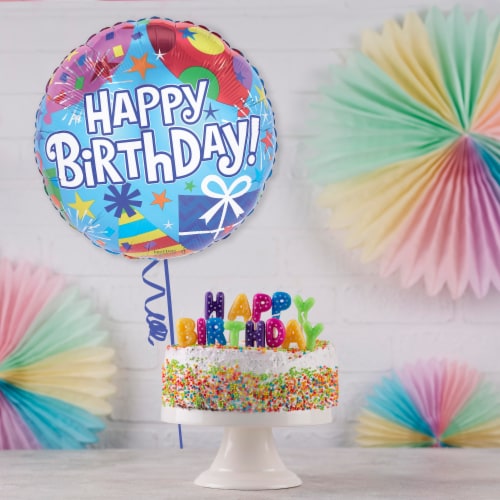 HAPPY BIRTHDAY Helium Filled Balloon Perspective: left