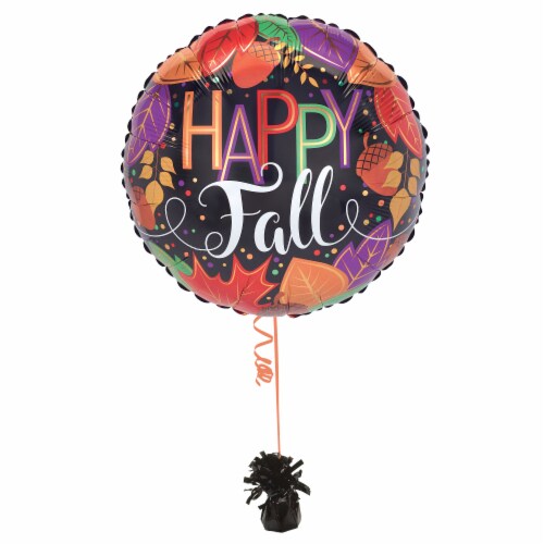 Happy Fall Helium Filled Balloon Perspective: left