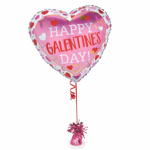 Happy Galantine's Day Helium Filled Balloon Perspective: left