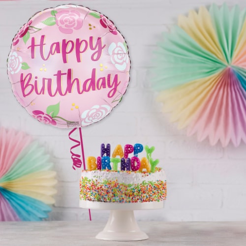 HAPPY BIRTHDAY Helium Filled Balloon Perspective: left