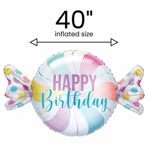 Candy Happy Birthday Helium Filled Balloon Perspective: left