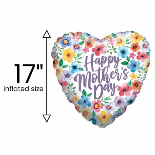 Classic Flowers Mother's Day Helium Filled Balloon Perspective: left