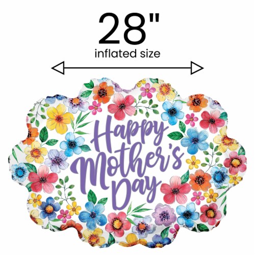 Classic Flowers Mother's Day Oversized Helium Filled Balloon Perspective: left