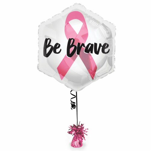 Be Brave Breast Cancer Awareness  Helium Filled Balloon Perspective: left