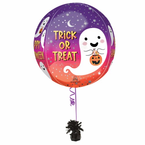 Trick or Treat Orbz Helium Filled Balloon Perspective: left