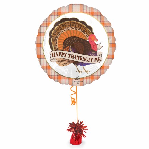 Happy Thanksgiving Helium Filled Balloon Perspective: left