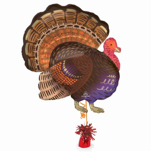 Thanksgiving Turkey Oversized Shape Helium Filled Balloon Perspective: left
