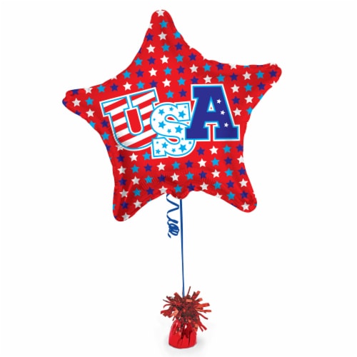 USA Stars Helium Filled Balloon Perspective: left