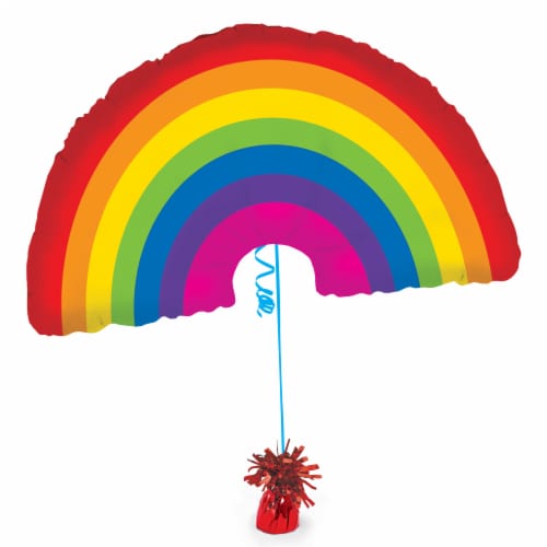 Rainbow Fun Oversized Helium Filled Balloon Perspective: left