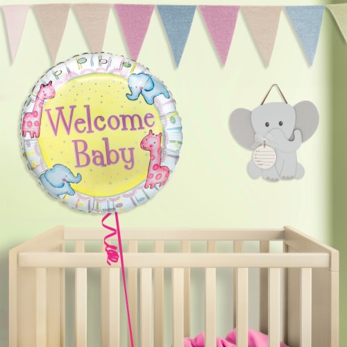 WELCOME BABY Helium Filled Balloon Perspective: left