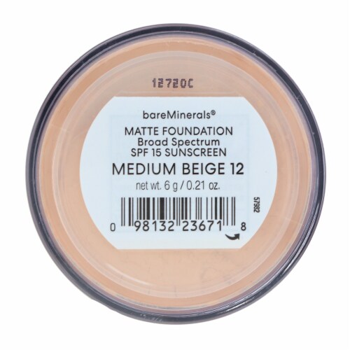 bareMinerals Matte Foundation Broad Spectrum SPF 15 Medium Beige 12 0.21 oz Perspective: left
