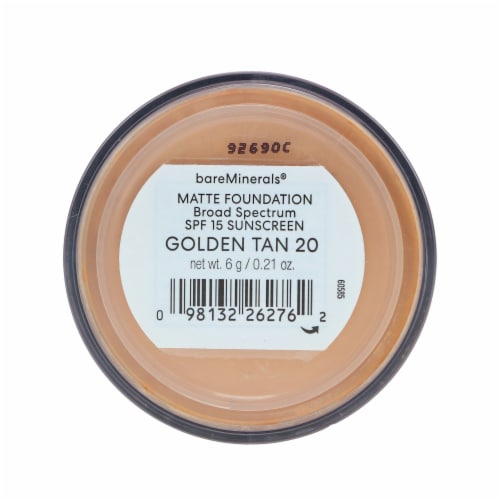 bareMinerals Loose Powder Matte Foundation SPF 15 Golden Tan 20 0.21 oz Perspective: left