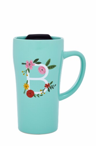 PMI Worldwide Monogram Latte Mug - Blue Perspective: left