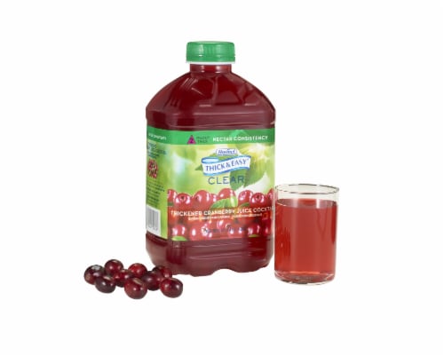 Thick & Easy Thickened Beverage Cranberry Juice 46 oz. Bottle Perspective: left