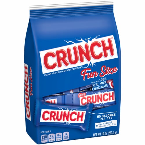 Crunch Fun Size Milk Chocolate Bars Perspective: left