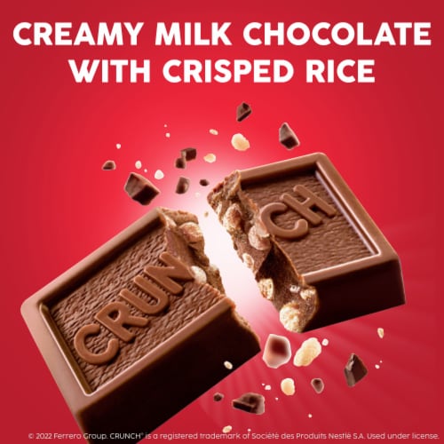 CRUNCH Minis, Milk Chocolate and Crisped Rice Bars, Resealable Share Pack Perspective: left