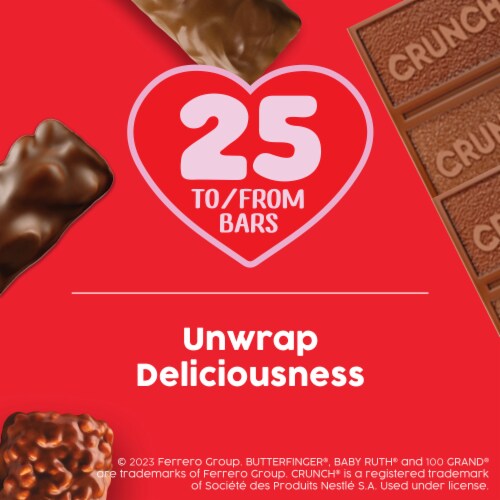 Butterfinger CRUNCH Baby Ruth and 100 Grand Assorted Fun Size Chocolate Candy Bars Perspective: left
