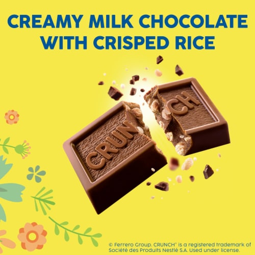 CRUNCH Minis, Milk Chocolate and Crisped Rice, Easter Candy Bars, 9.4 oz Perspective: left