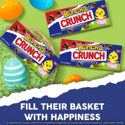Buncha CRUNCH Milk Chocolate and Crisped Rice Movie Theater Candy Box Easter Basket Stuffers Perspective: left