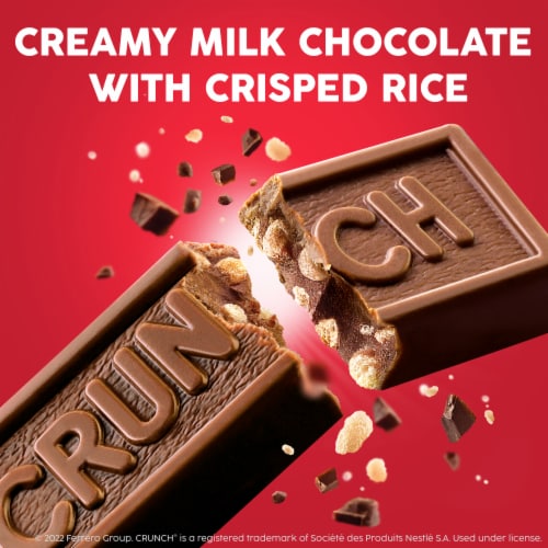 CRUNCH Milk Chocolate and Crisped Rice Full Size Candy Bar, 1.55 oz Perspective: left