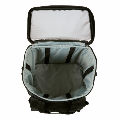 Cellar 6-Bottle Wine Carrier & Cooler Tote, Black with Gray Accents Perspective: left