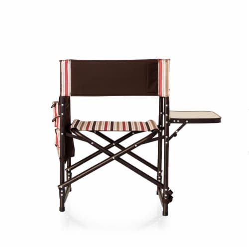 Sports Chair, Moka Collection - Brown with Beige & Red Accents Perspective: left