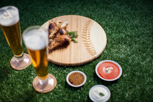Home Run! Baseball Cutting Board & Serving Tray, Rubberwood Perspective: left