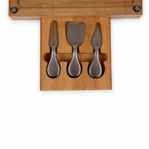 Concerto Glass Top Cheese Cutting Board & Tools Set, Bamboo Perspective: left