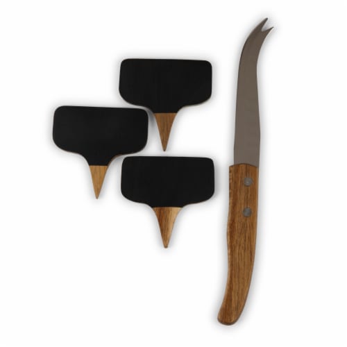 Picnic Time Delio Acacia Cheese Board with Chalk Board Markers - Acacia Perspective: left
