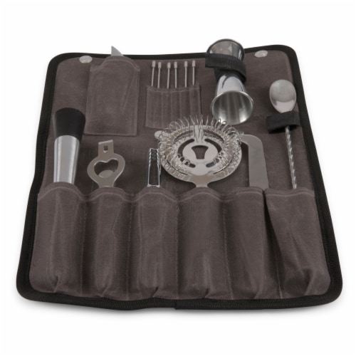 Bar-Backpack Portable Cocktail Set, Gray Perspective: left