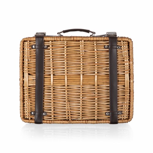 Champion Picnic Basket, Red & Black Buffalo Plaid Pattern Perspective: left
