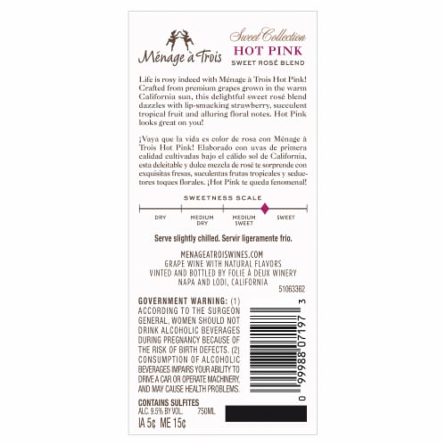 Menage a Trois Sweet Collection Hot Pink Sweet Rose Blend Perspective: left