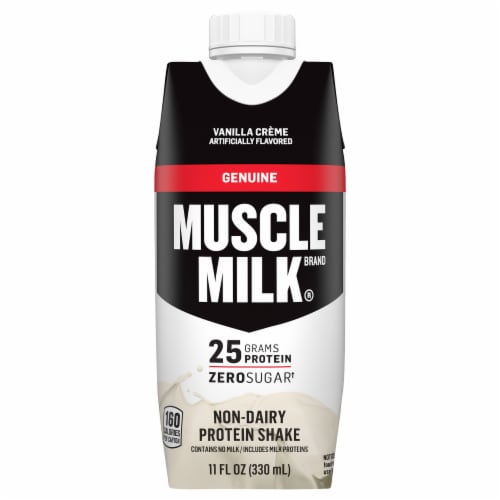 Muscle Milk® Zero Sugar Vanilla Crème Genuine Protein Shake Perspective: left