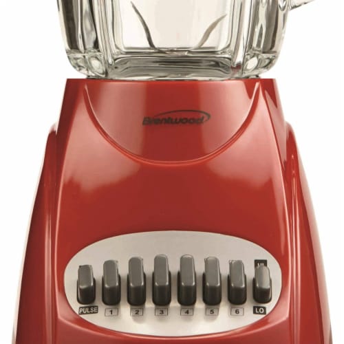Brentwood JB-920R 12 Speed and Pulse Electric Kitchen Blender w/ Glass Jar, Red Perspective: left