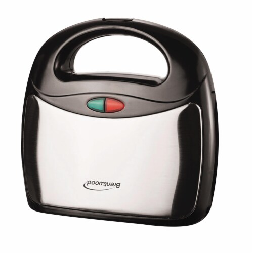 Brentwood Dual Non-Stick Waffle Maker - Black/Stainless Steel Perspective: left